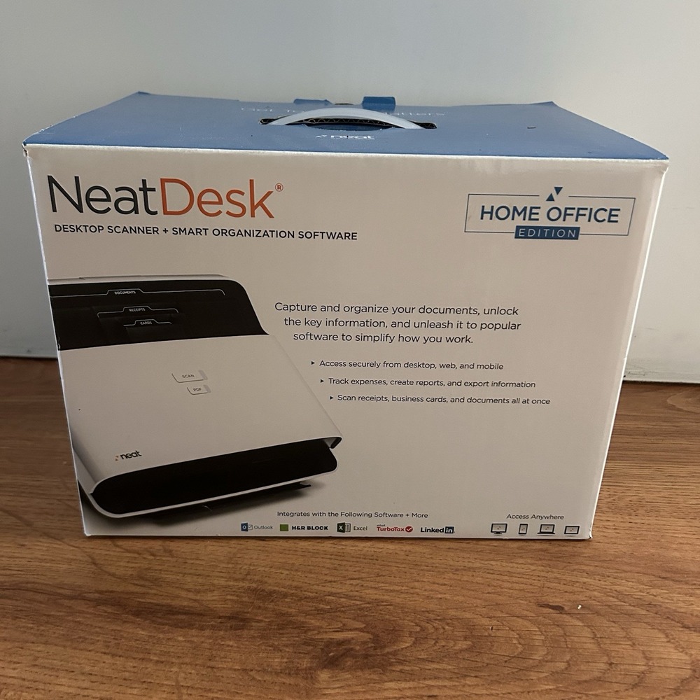 Neat NeatDesk Desktop Scanner & Digital Filing System  Black White Untested Read